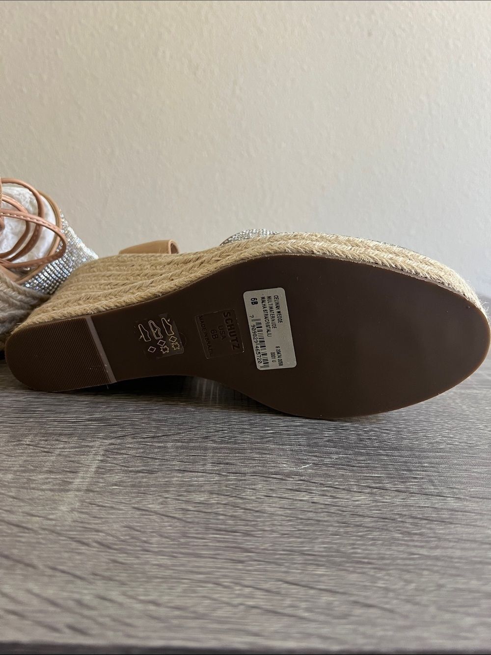 New SCHUTZ Celinah Nappa Leather Espadrille Women’s 6B - Picture 5 of 8